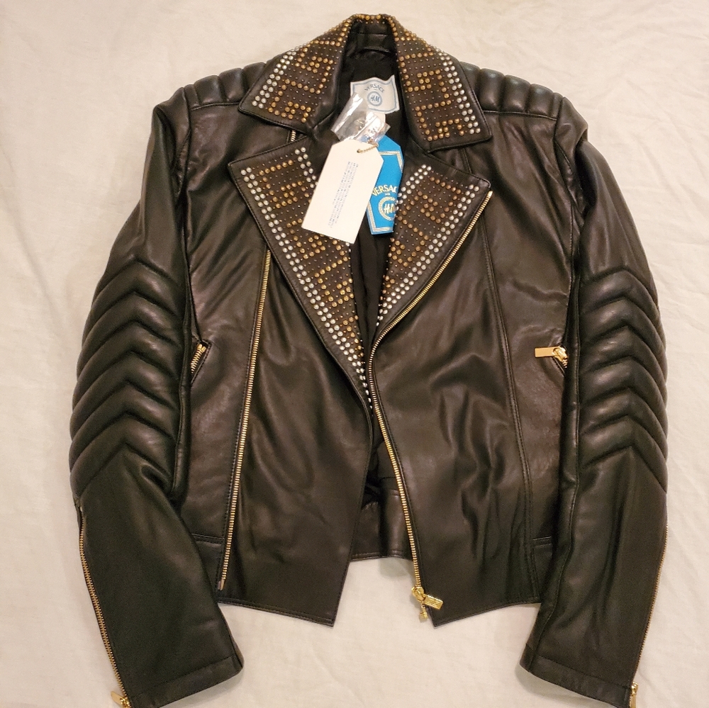 Versace x H&M Leather Biker Jacket New Size S